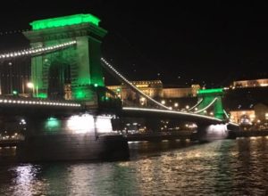 Budapest, chain bridge, st patricks day 